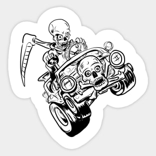 Grim Reaper drives the whole world Sticker